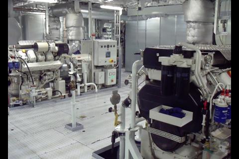 Engine room on 'Elektra'